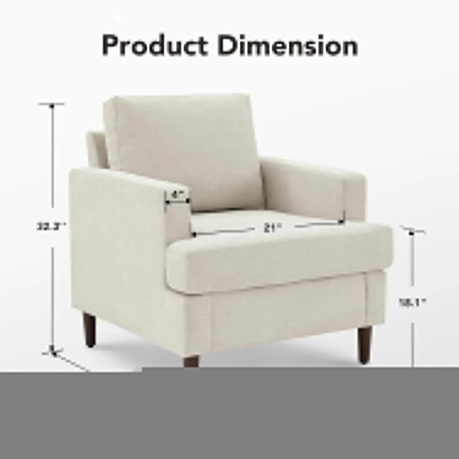 Mid-Century Accent Chair,Modern Linen Fabric Armchair