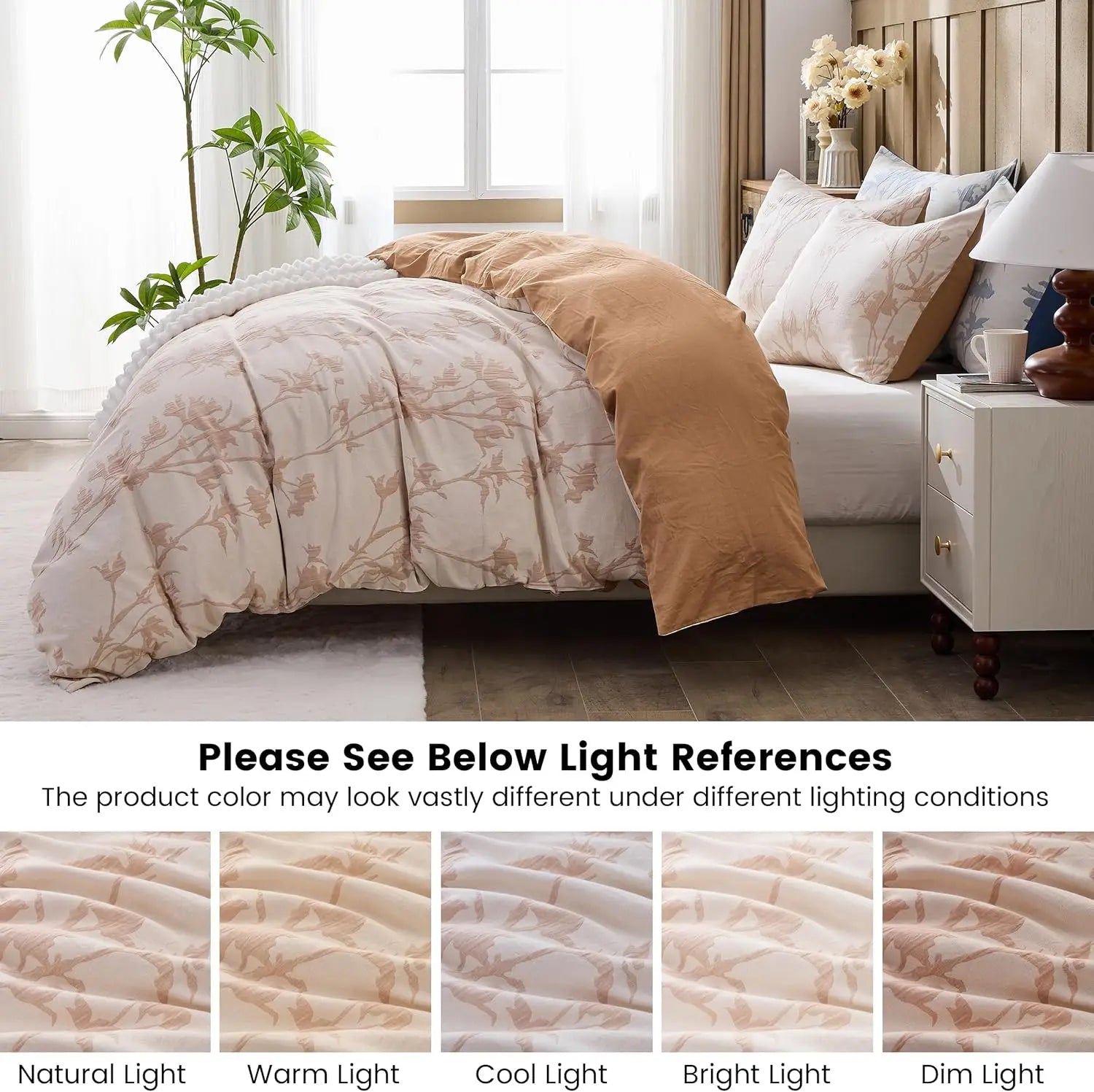 Simple&Opulence Jacquard Duvet Cover Set 3 Pcs  Various Botanical Patterns