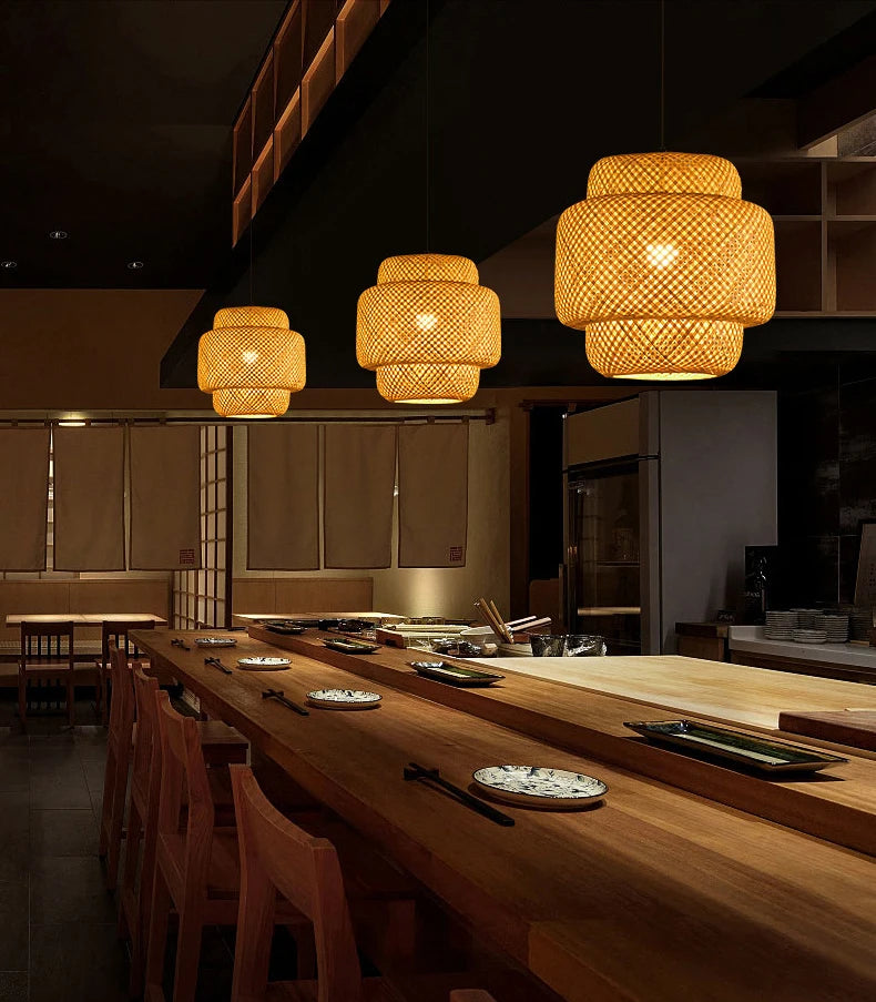 Bamboo Lantern 30cm Pendant Lamp