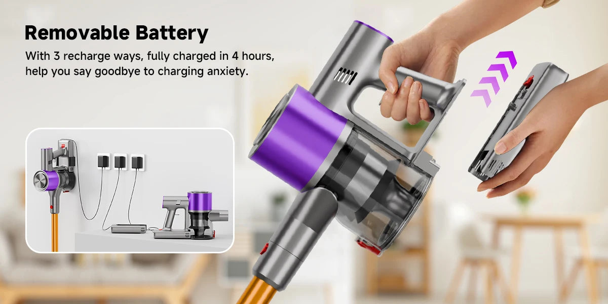 Powerful Cordless Vacuum Cleaner LED Display 45Mins Self Standing