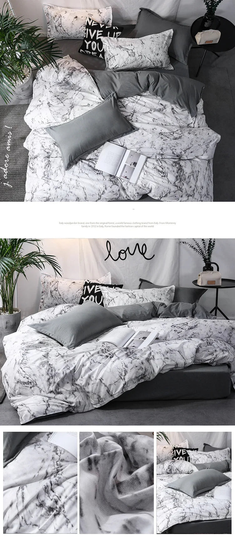 Duvet Cover Set with Pillow Case Queen/King Size Comforter 3pcs , other colors & sizes