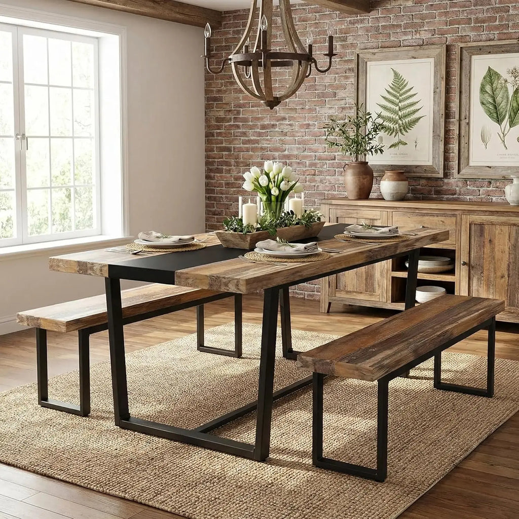 Large Dinner Table for 6 8 Seat Dining Room Table 71" 6ft