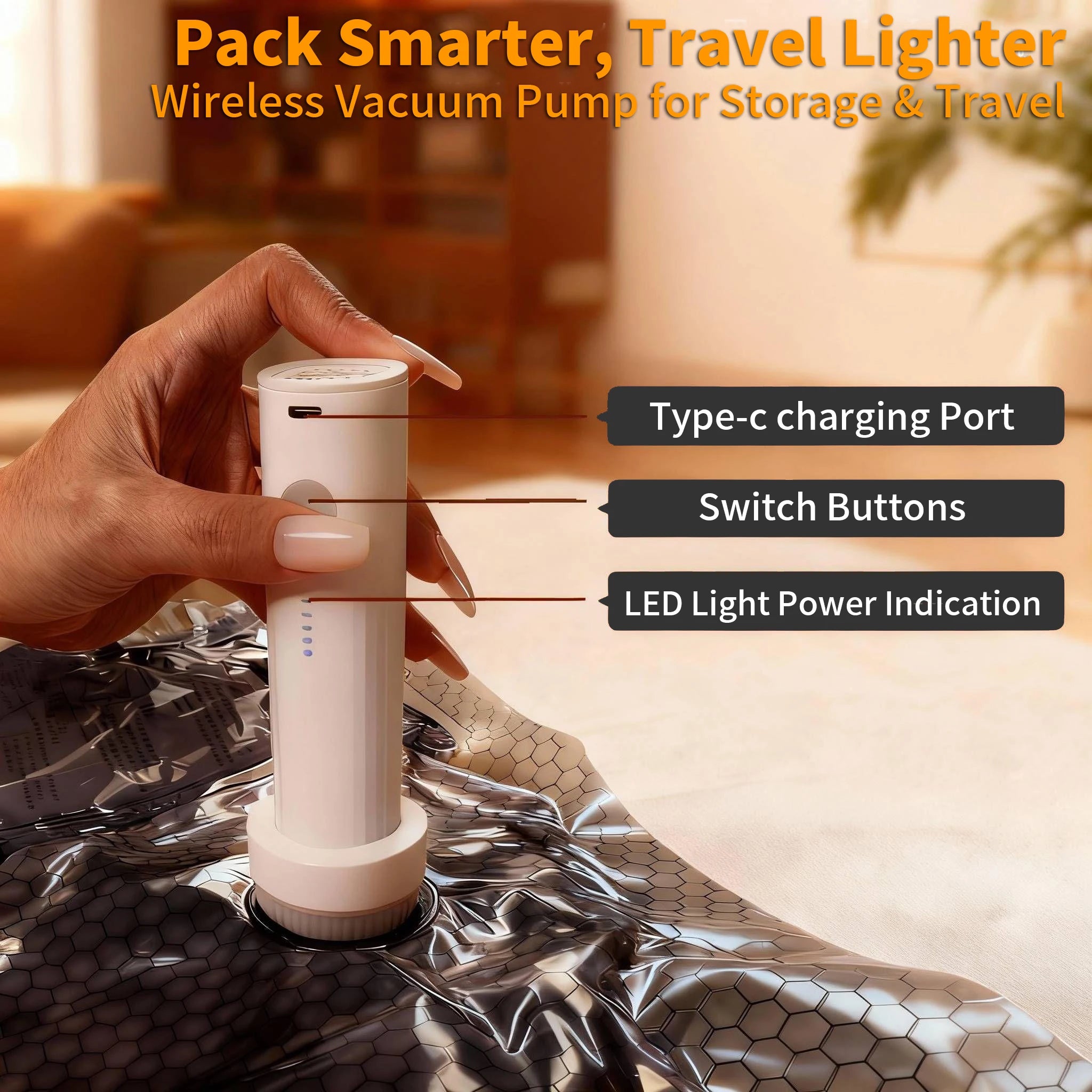 Travel Vacuum Storage Bags with Electric Pump 15 Pack Reusabler