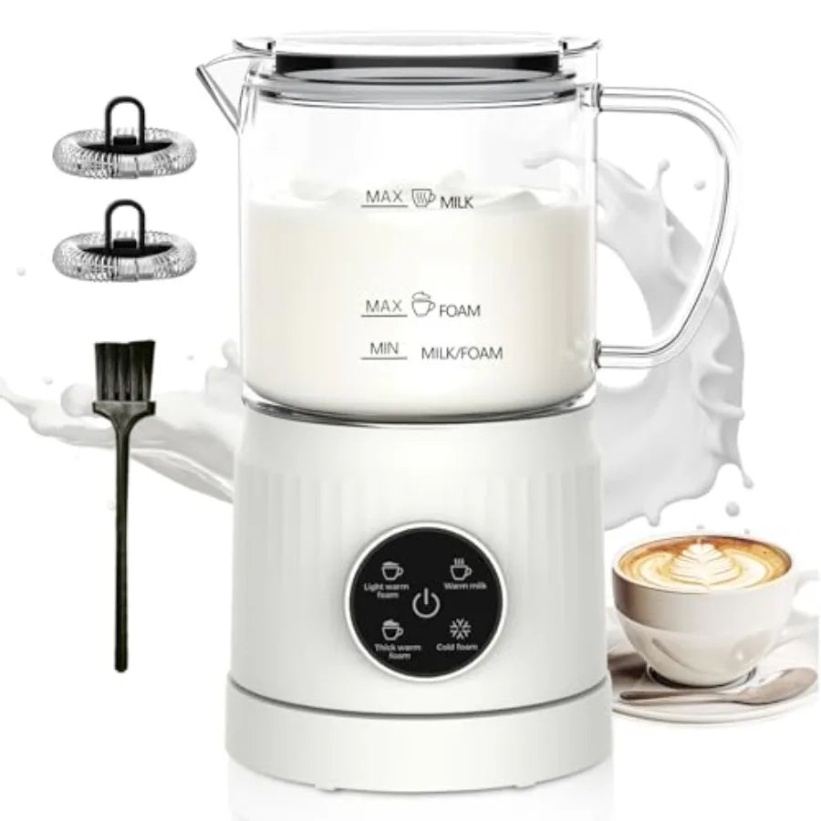 4-in-1 Milk Frother, Electric Milk Frother and Steamer with LED Touch Screen