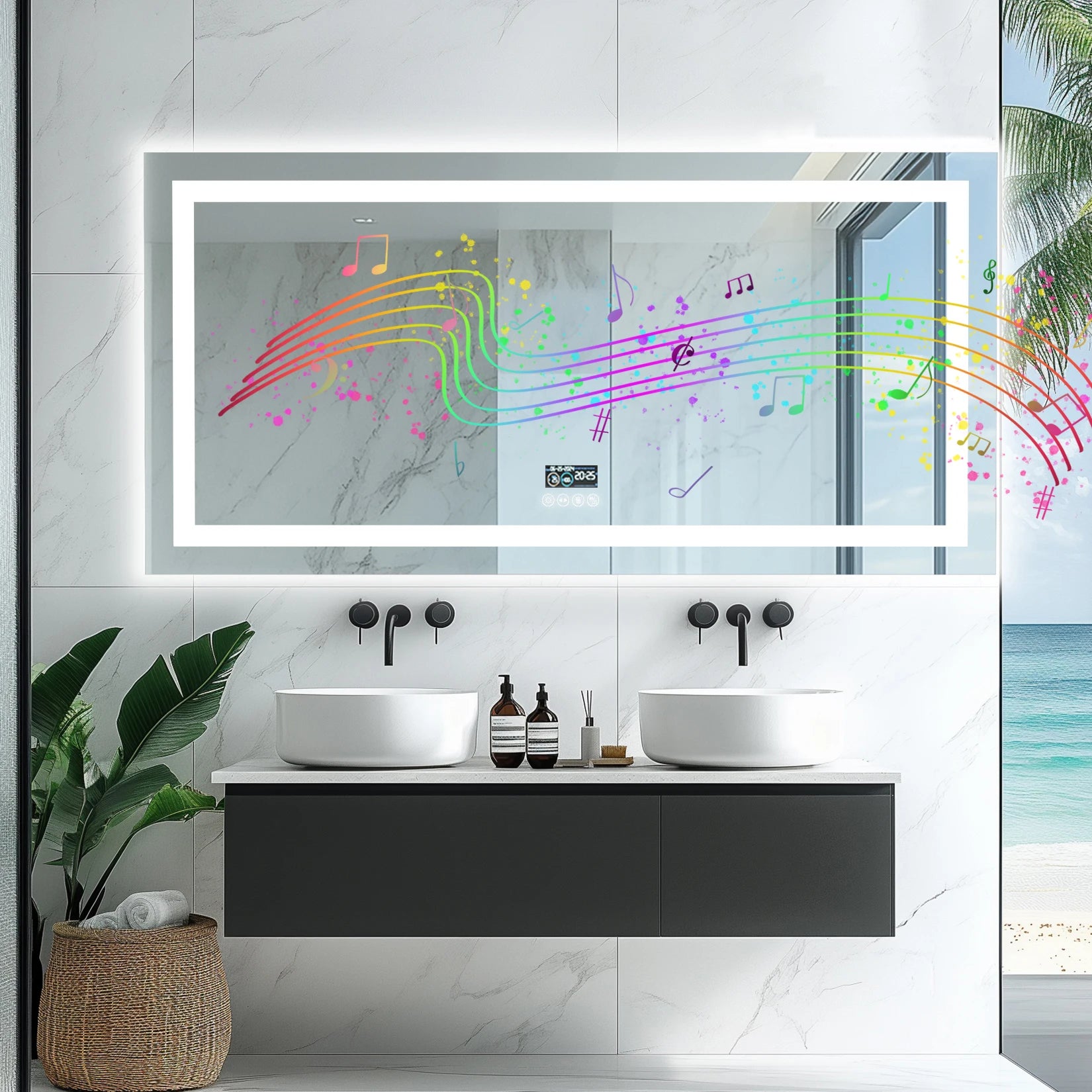 LED Bathroom Mirror with Lights Vanity Make Up Mirror Dimmable
