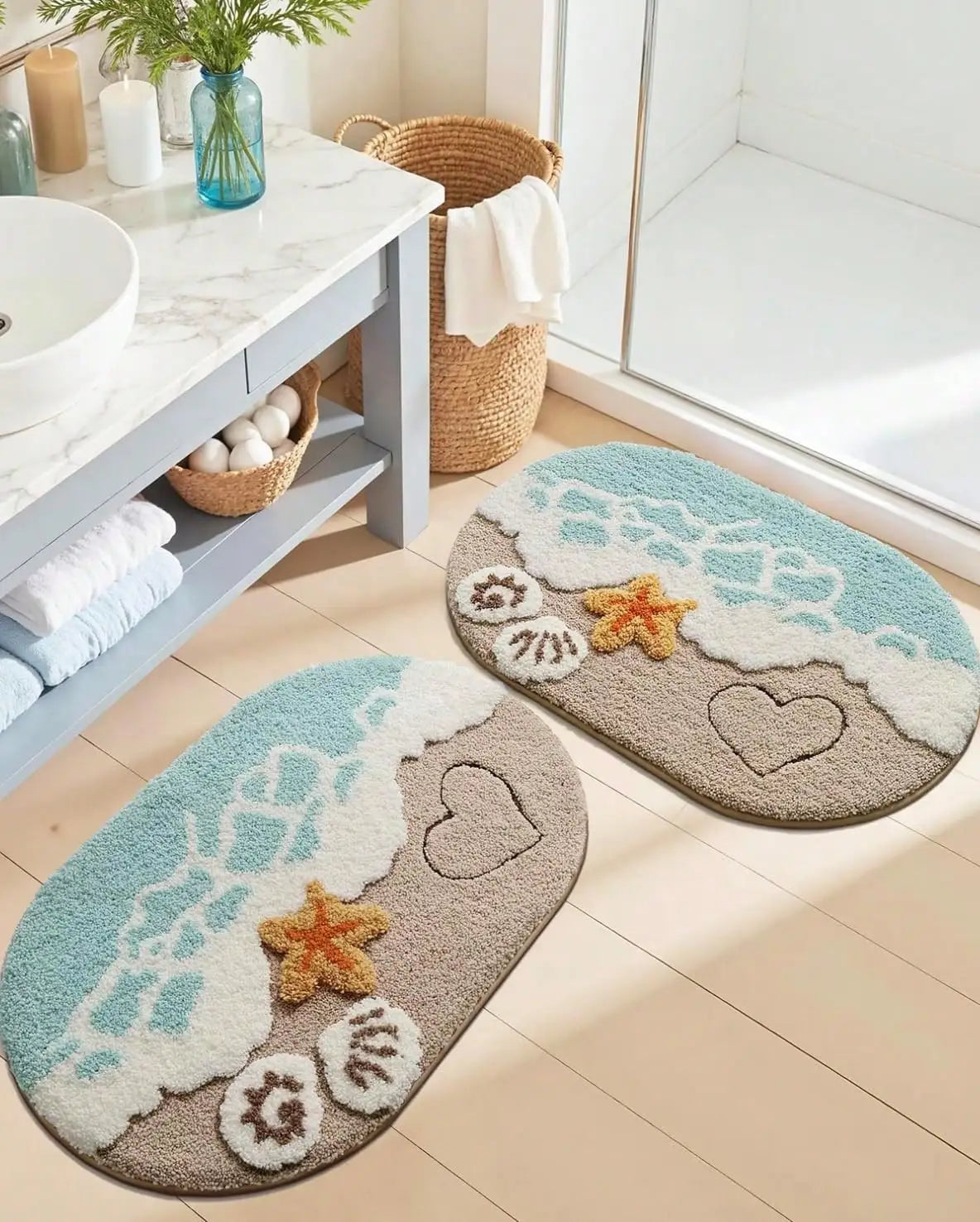 Summer Style Bathroom Rugs, Soft And Absorbent