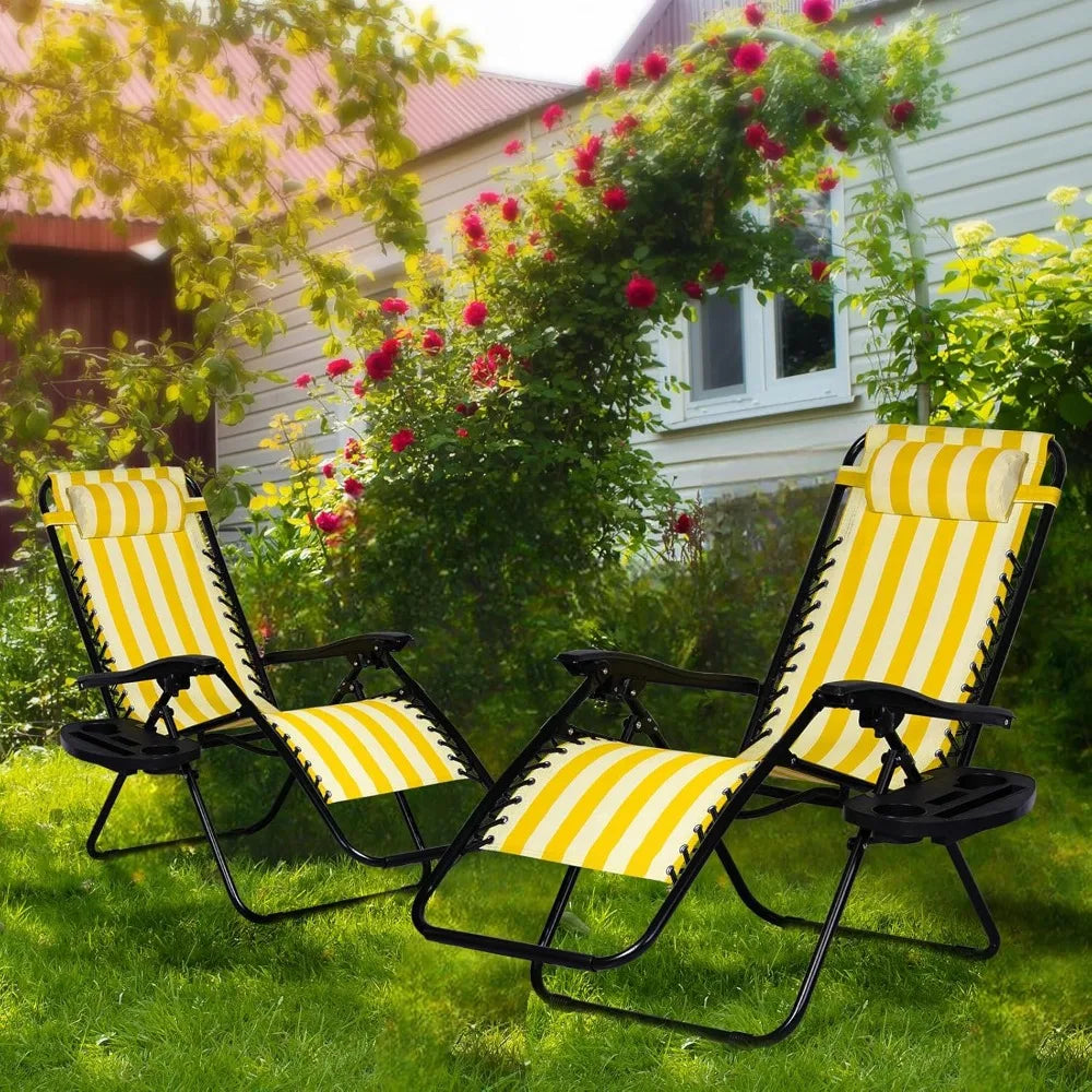 Set of 2 Relaxing Recliners Patio Lounger