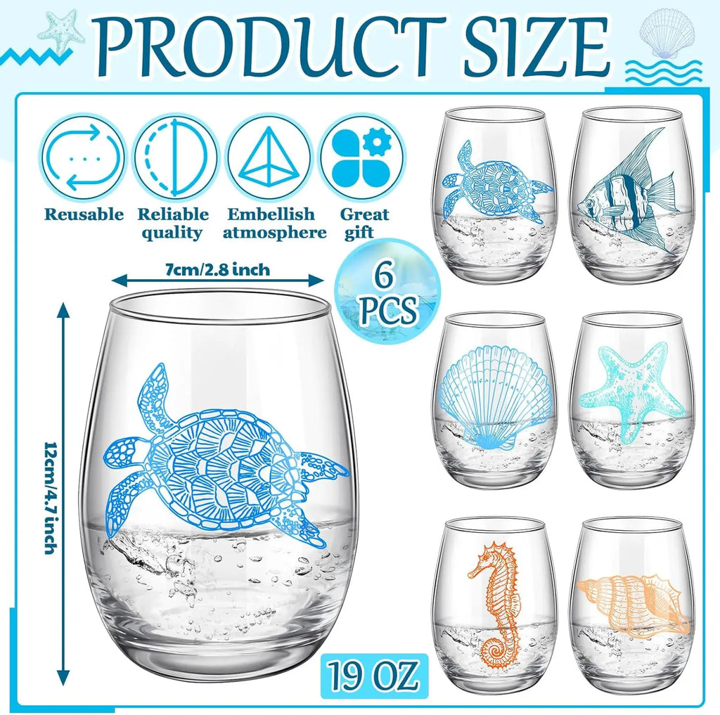 Ocean Stemless Wine Glasses