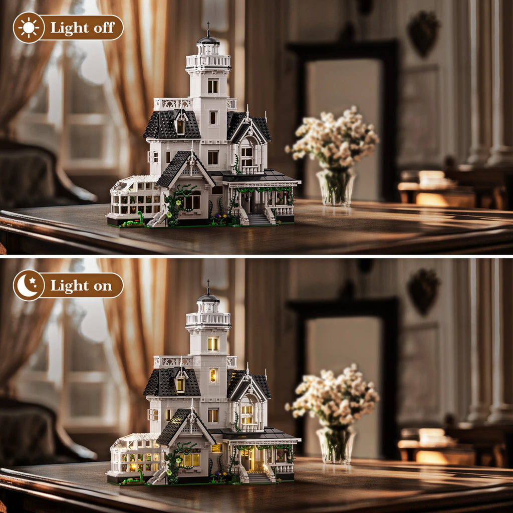 For the Builder: Magic House Building Set Home Decor with LED Light, Owens House (1877PCS)