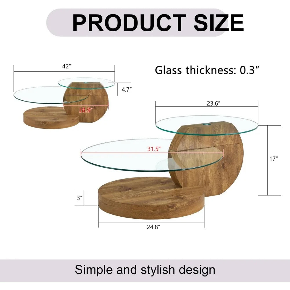 Modern and Sleek 42 Inches Glass Coffee Table