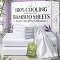 Cooling Sheets Set for Hot SleepersKing Size 6-Piece Bamboo Viscose  - Cloud Soft(White)