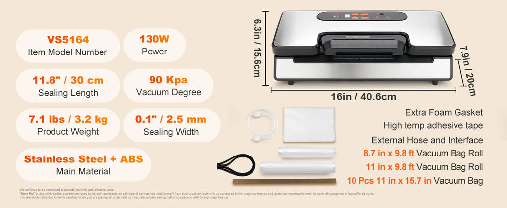 Vacuum Sealer Food Packaging Machine  130W