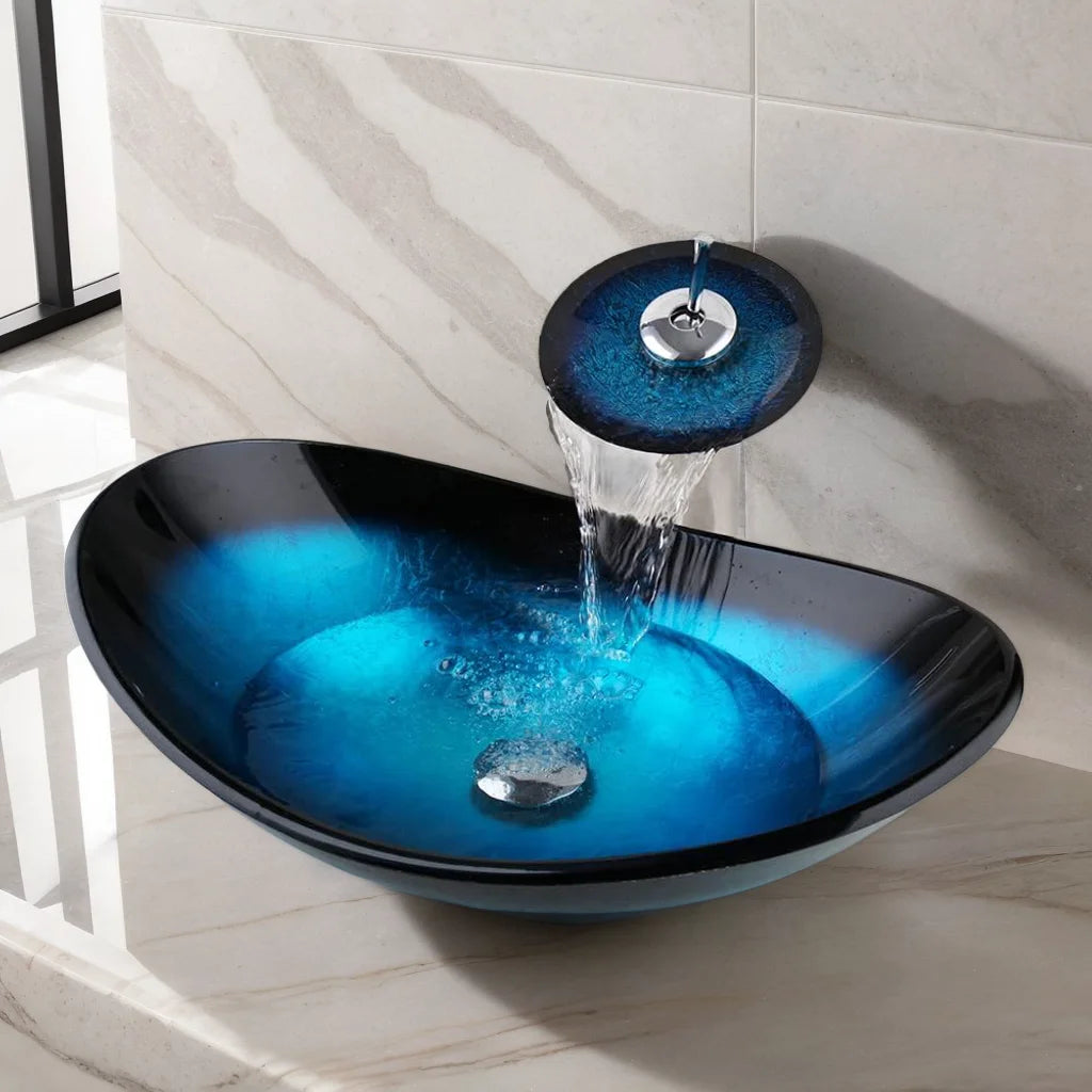 Bathroom Sink Countertop Basin Bowl with Faucet