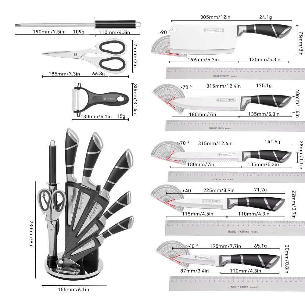 Fantastic Quality Stainless Steel Kitchen Knife Set Sharp
