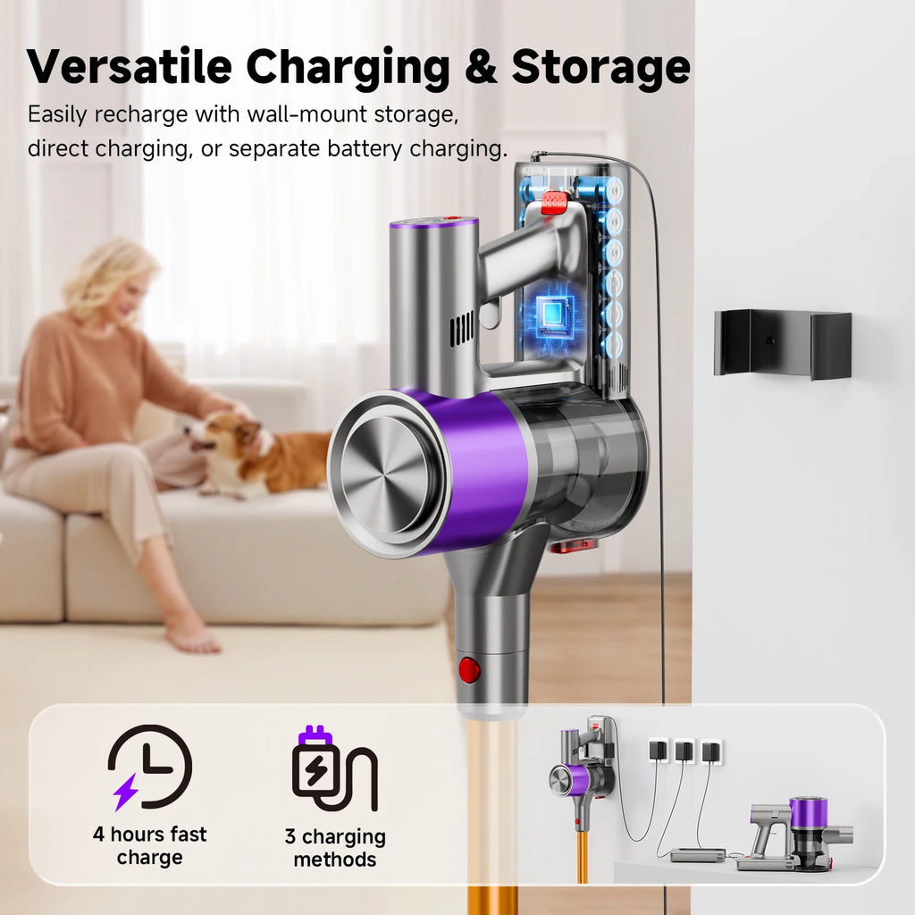 Powerful Cordless Vacuum Cleaner LED Display 45Mins Self Standing