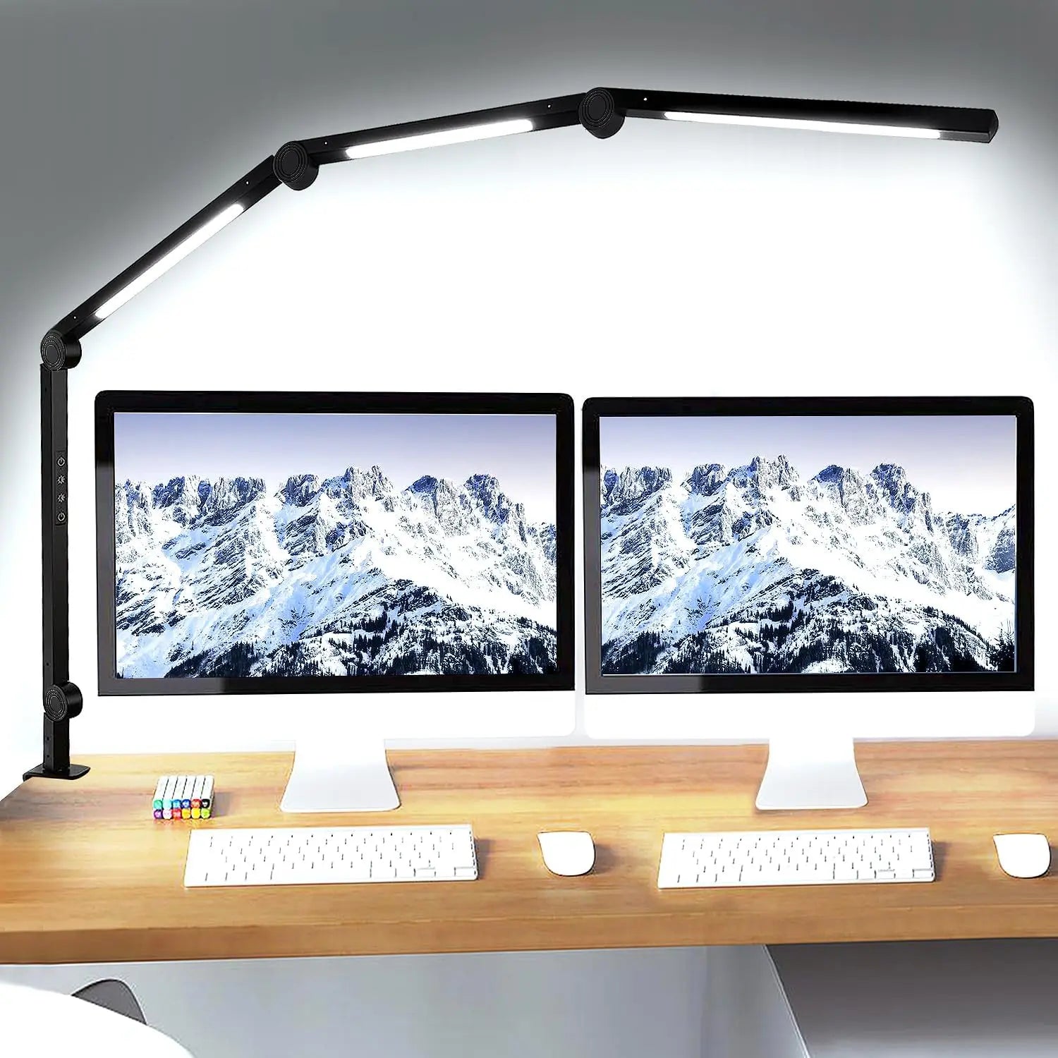 The Best LED Desk Lamp with Clamp Flexible Swing Arm Three light sources