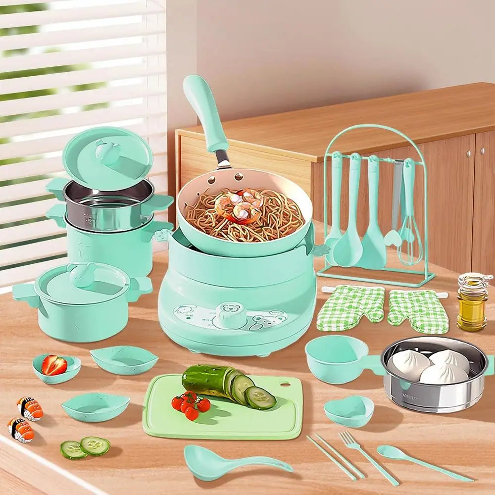 Children's Easy-to-Use Kitchen Tools for Beginner Cooking - Educational Green Set