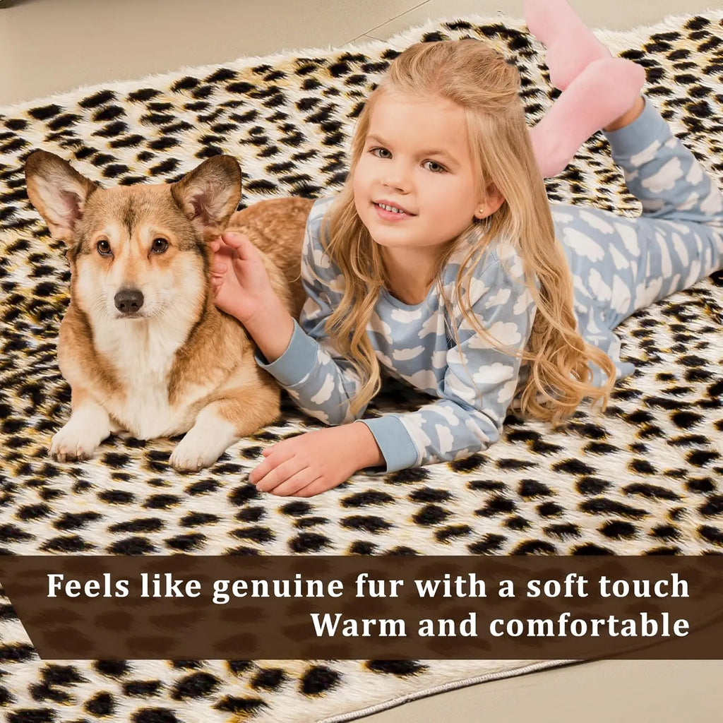 Be wild! Cheetah Print Rug, 5.2x7 Faux Animal Print Skin