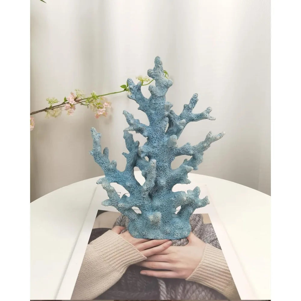 Lifelike Coral Reef Resin Sculpture Statue Handmade Ocean Decor