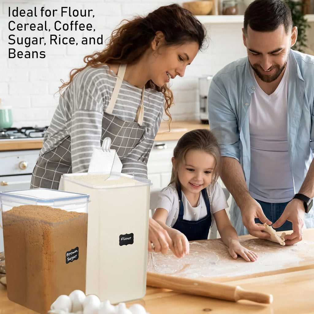2Pcs Large Airtight Food Storage Containers  Pantry Organization