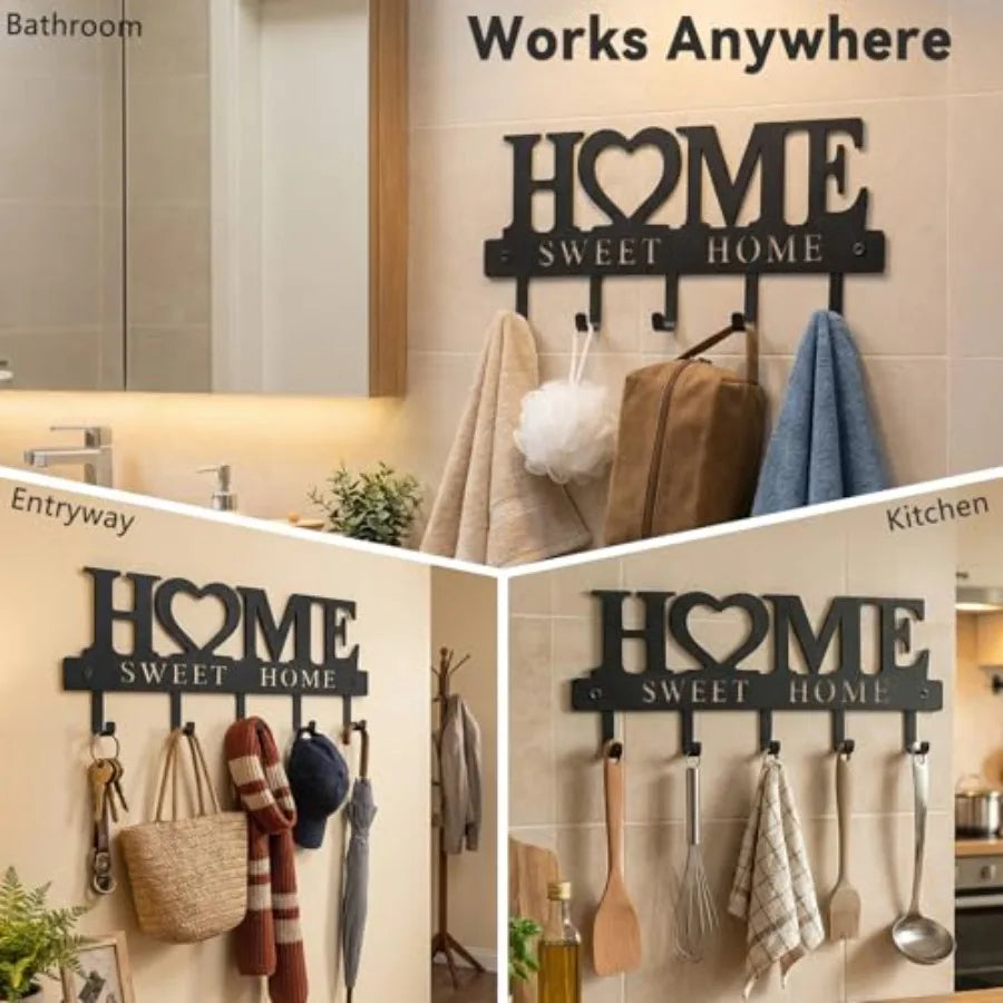 Entryway Wall Metal Key Holder with 5 Hooks