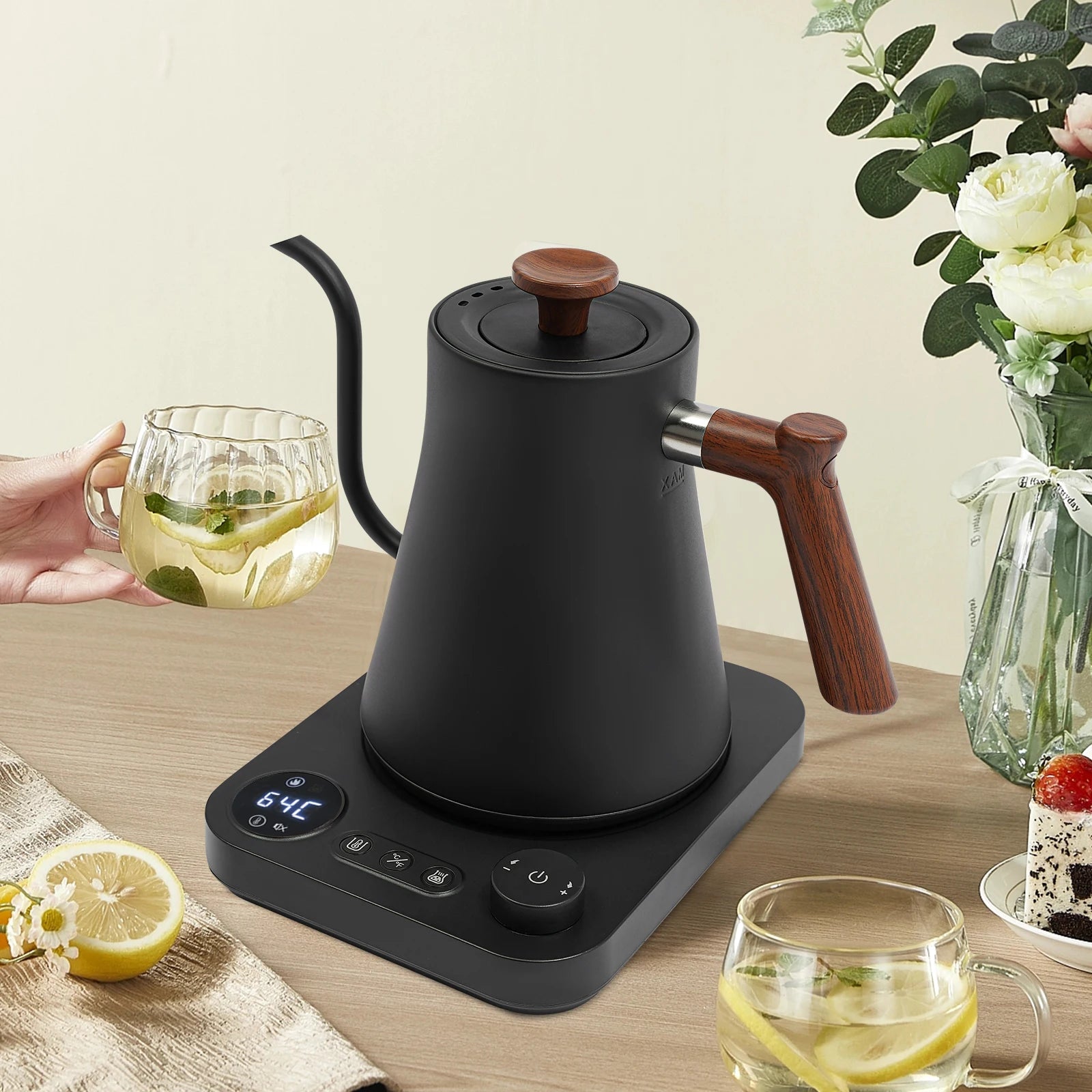 Tea Time!! Precision Gooseneck Kettle Electric 1200W, 0.9L