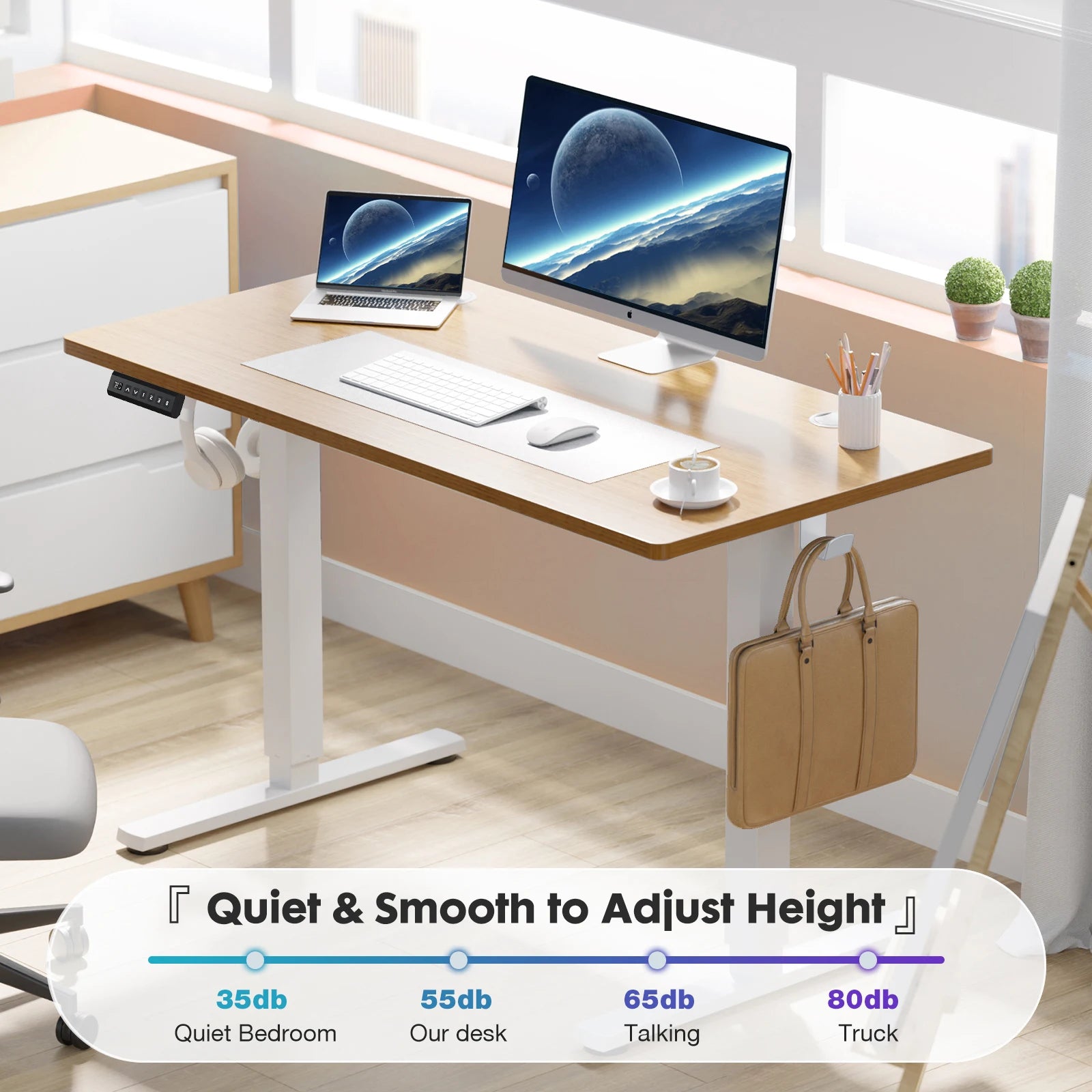 Electric Standing Desk Height Adjustable 40x24 Inch Computer Desk