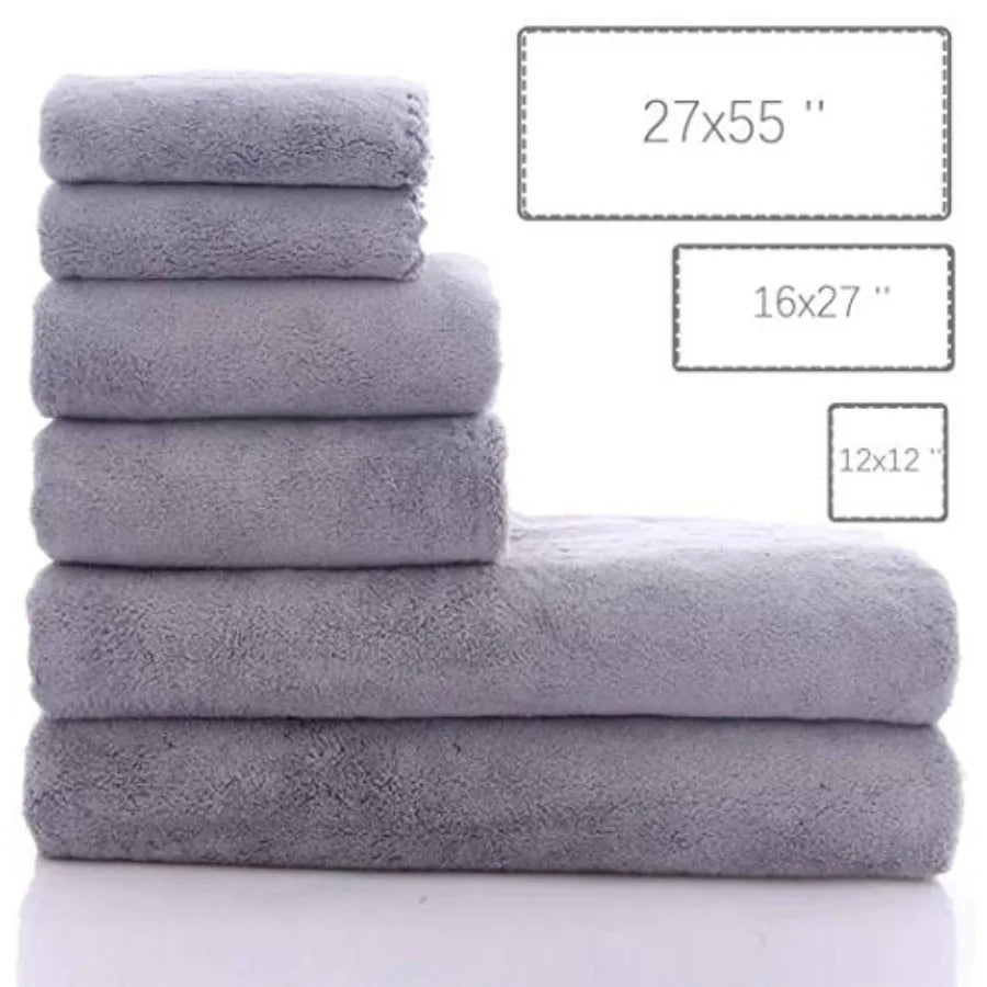 Ultra Soft Towel Set - Quick Drying - 2 Bath Towels 2 Hand Towels 2 Washcloths