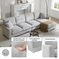 Luxury Modern 119x55" Oversized Sectional Sofa, L-shaped 