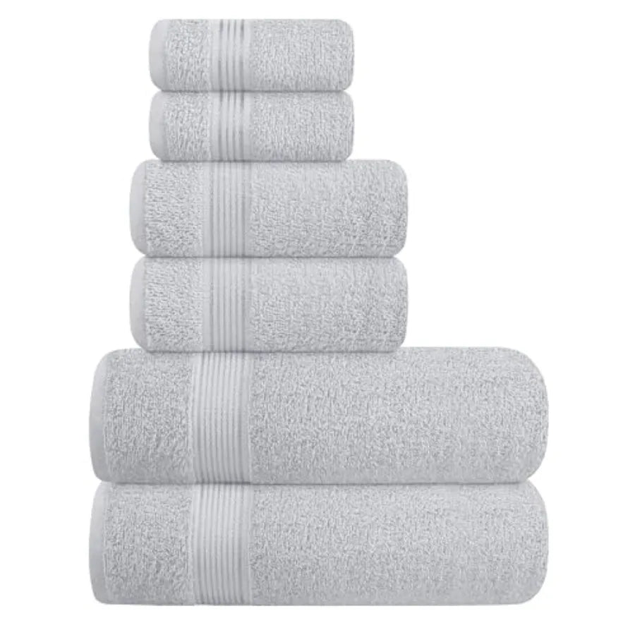 Ultra Soft 6 Pack Cotton Towel Set, Assorted Colors