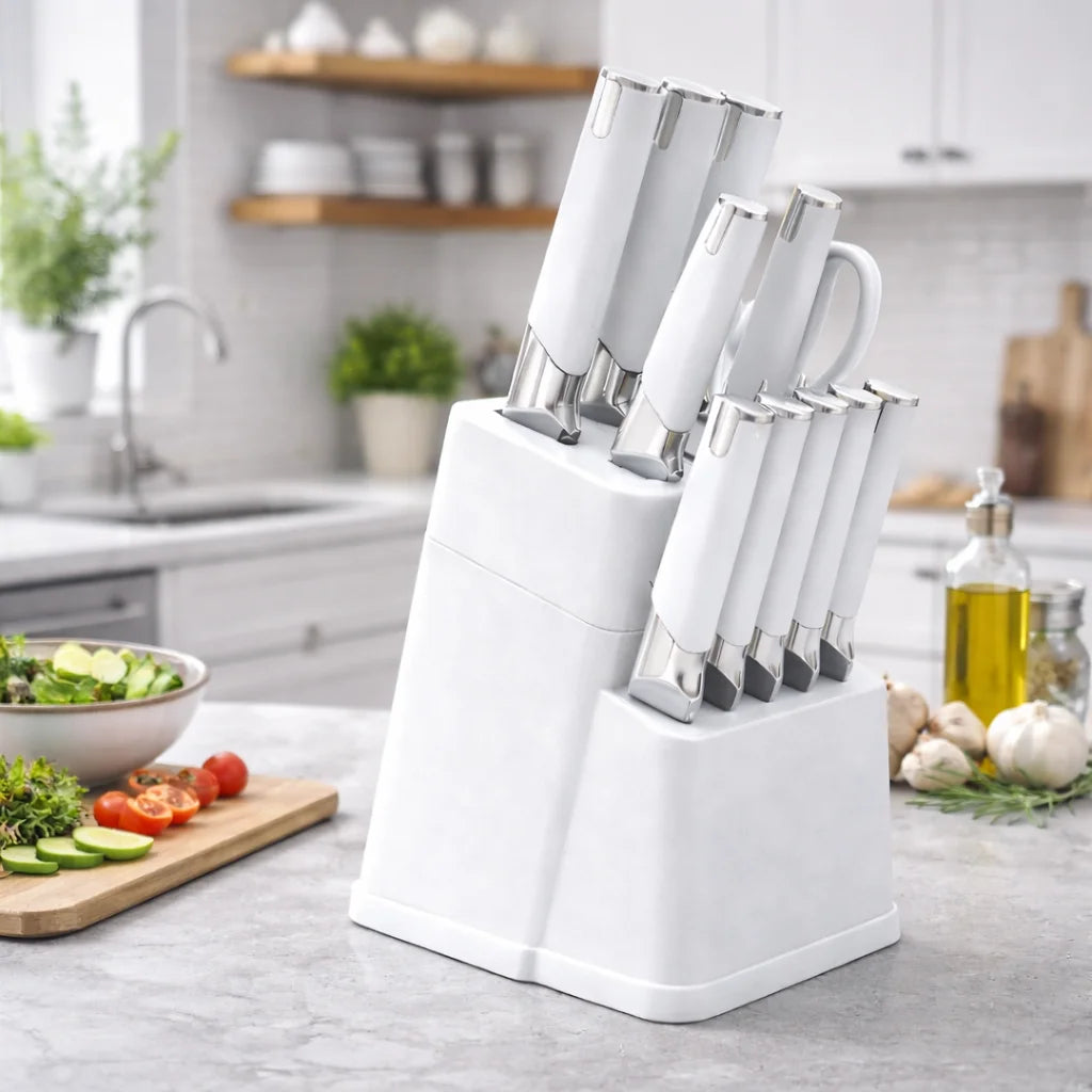 Awesome Gift Professional Kitchen Knife Block Set with 6 Steak Knives