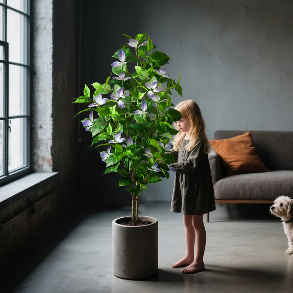 Large Artificial Ficus Tree Fake Magnolia Plants Branch Tall Banyan Tree Rubber