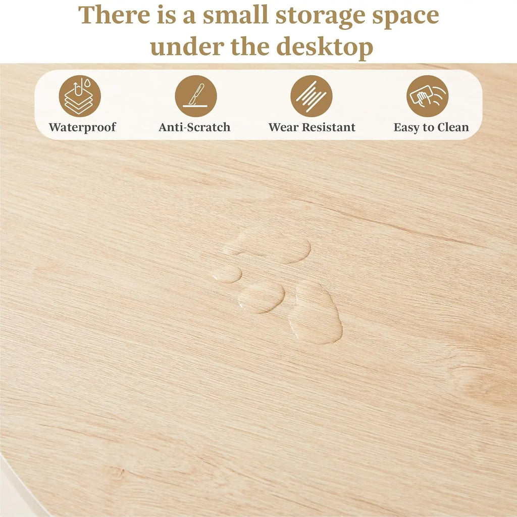 Round-to-Oval Dining Table Hidden Storage and Extendable