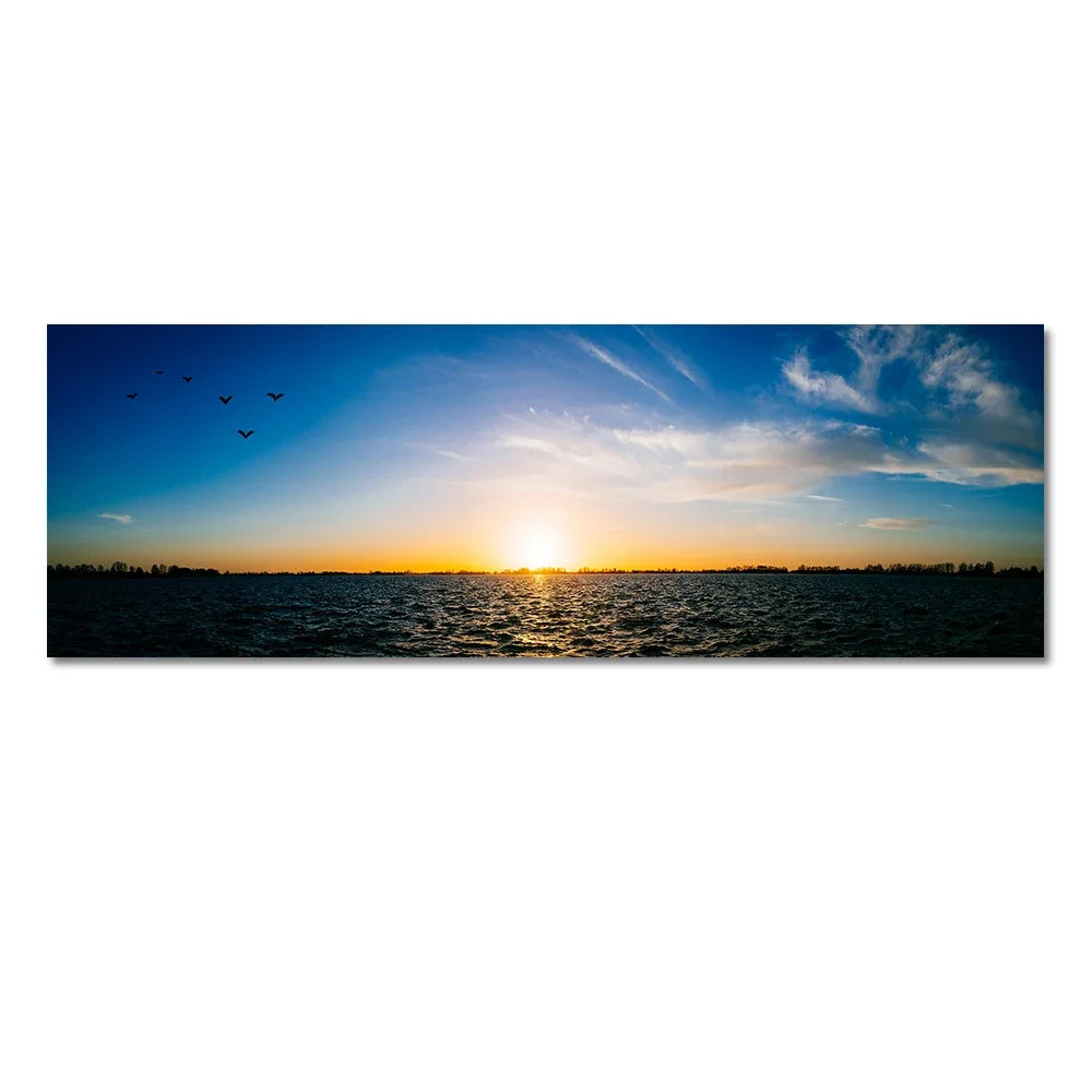Modern Natural Beach Landscape Wall Art Poster Prints Sea Sunset