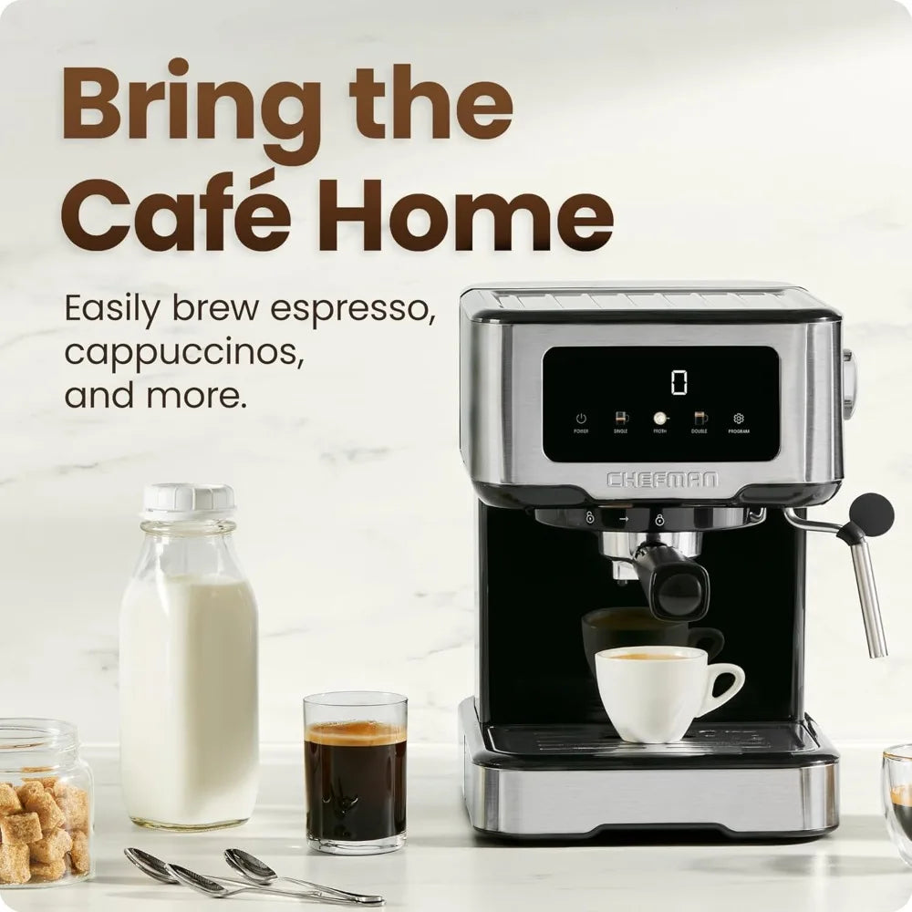 Fresh Espresso 15-Bar Pump Espresso Machine with Steam Wand