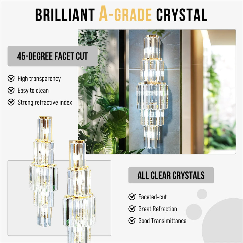 Luxurious Crystals Sconces for Wall