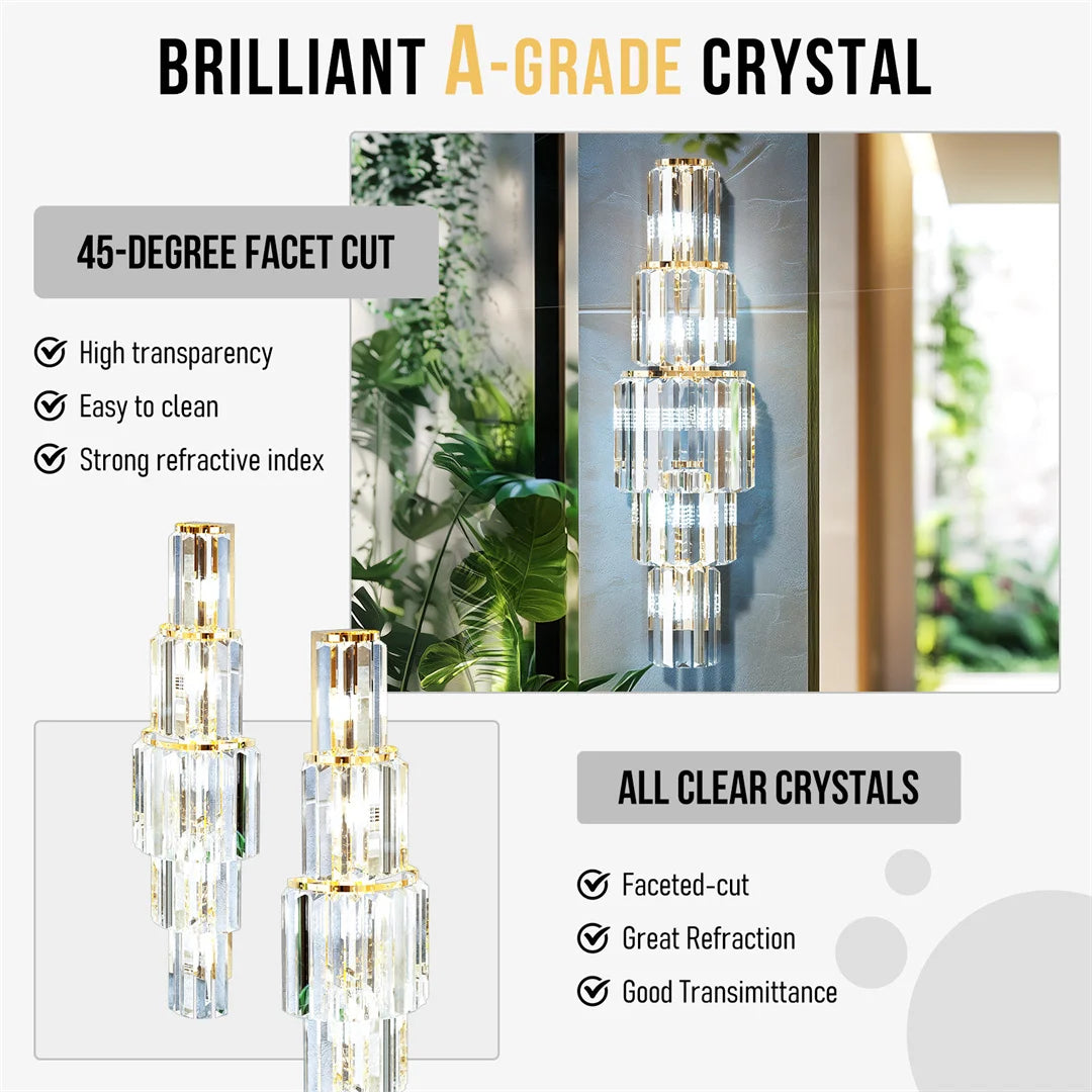 Luxurious Crystals Sconces for Wall