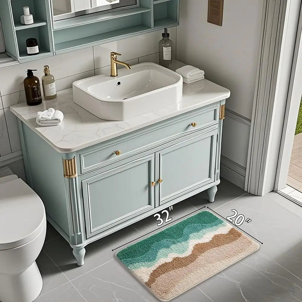 Microfiber Bathroom Rugs, Absorbent Soft Shaggy Carpet