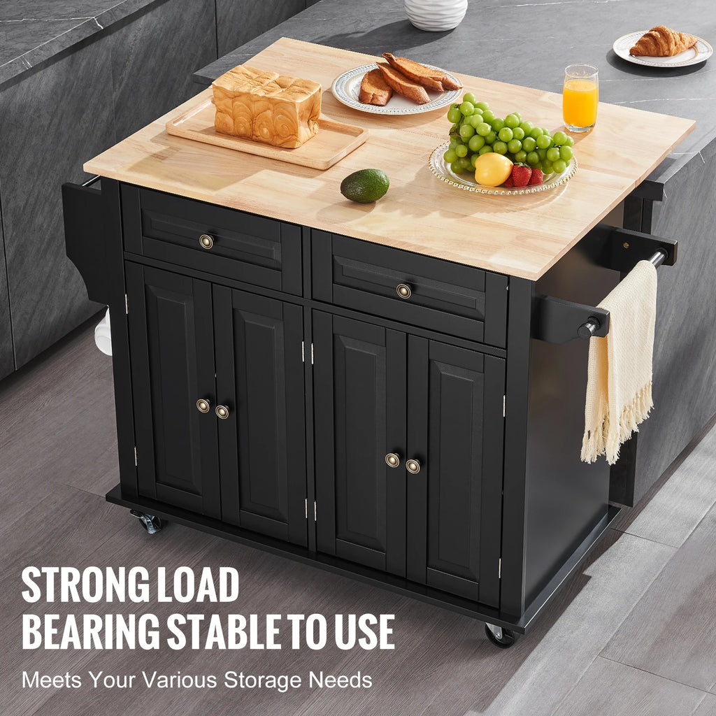 Fantastic Kitchen Island Cart Wood Top Mobile Carts