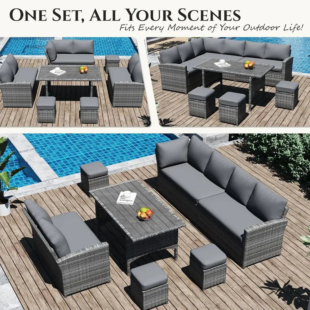 All-Weather Grey Rattan Outdoor Patio Furniture Set