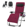 Padded Zero Gravity Chair, Lounge Chair with Removable Cushion & Tray