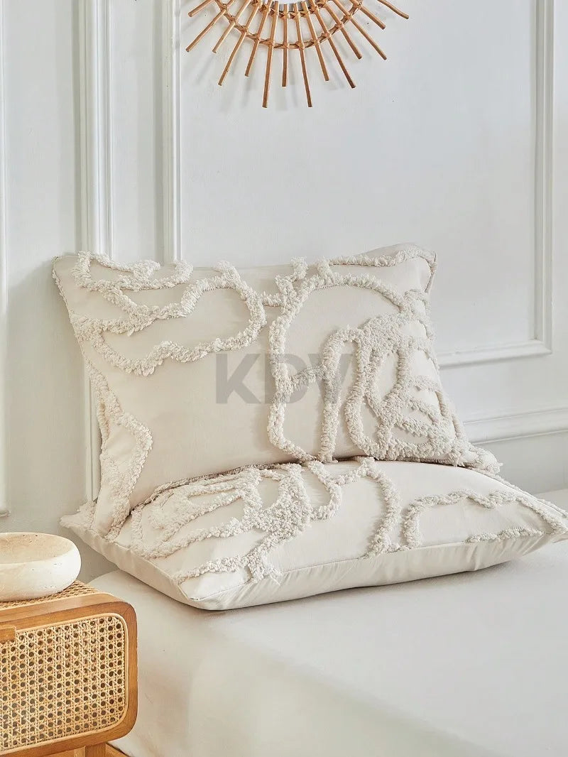 3D Rose Floral Tufted Duvet Cover Set High Quality and Pillowcases