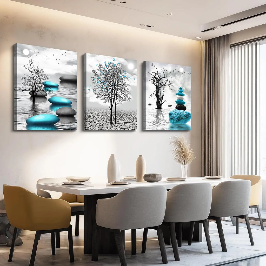 Relaxing Modern Canvas Artworks "Stones in The Water"