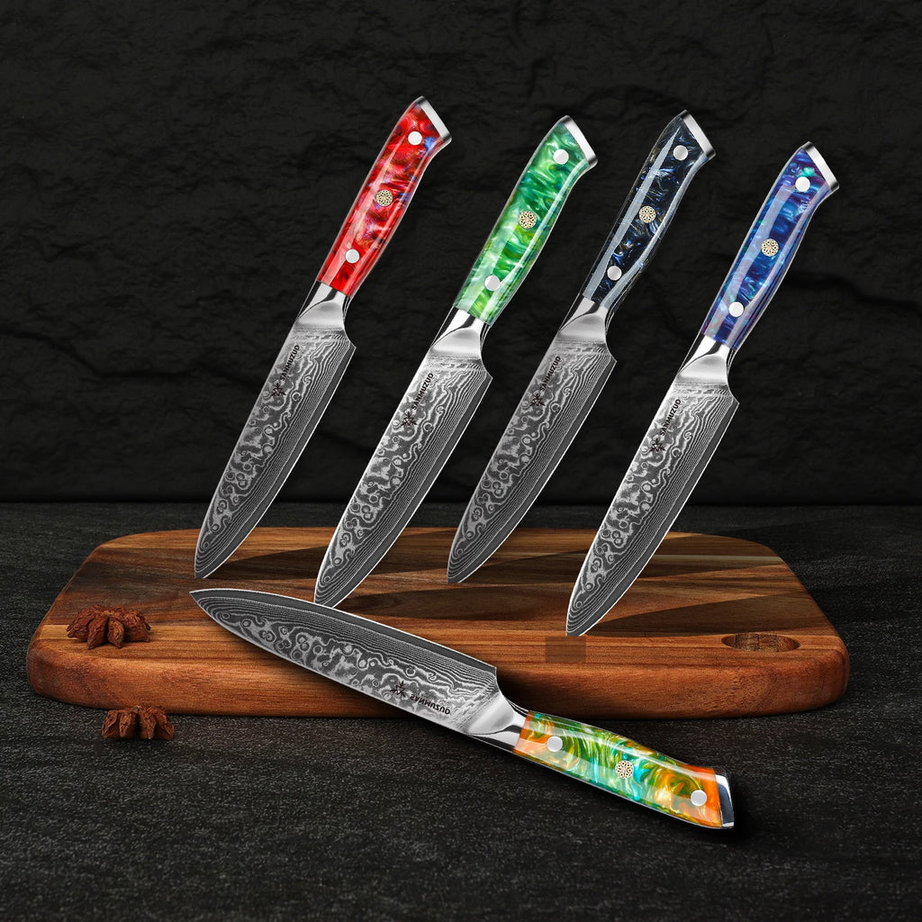 Elegant  2PCS Kitchen Knife Set - Ultra Sharp Damascus Steel  Beautiful Color Options