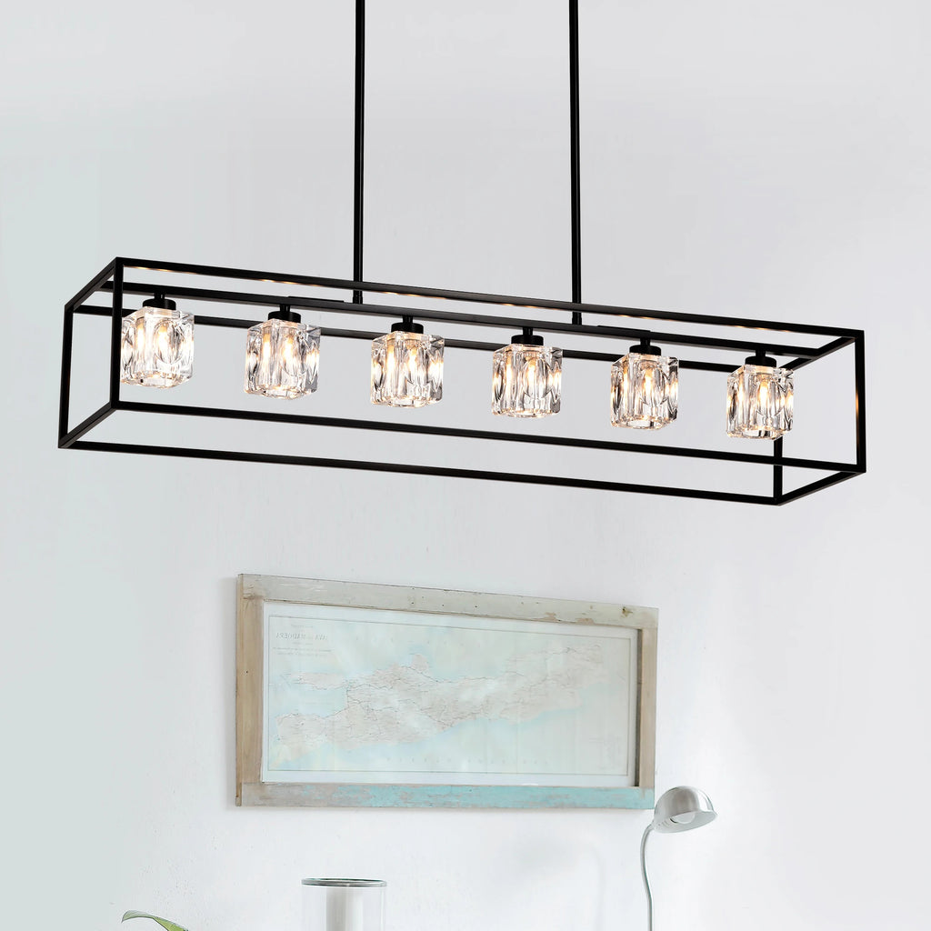 6-Light Farmhouse Chandelier, Modern Industrial