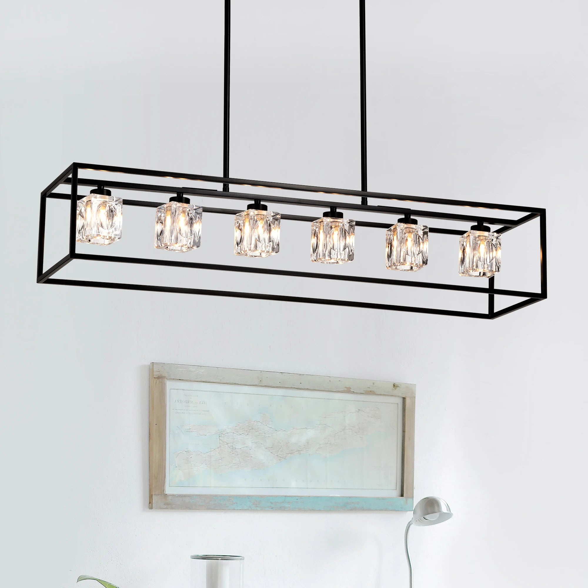 6-Light Farmhouse Chandelier, Modern Industrial