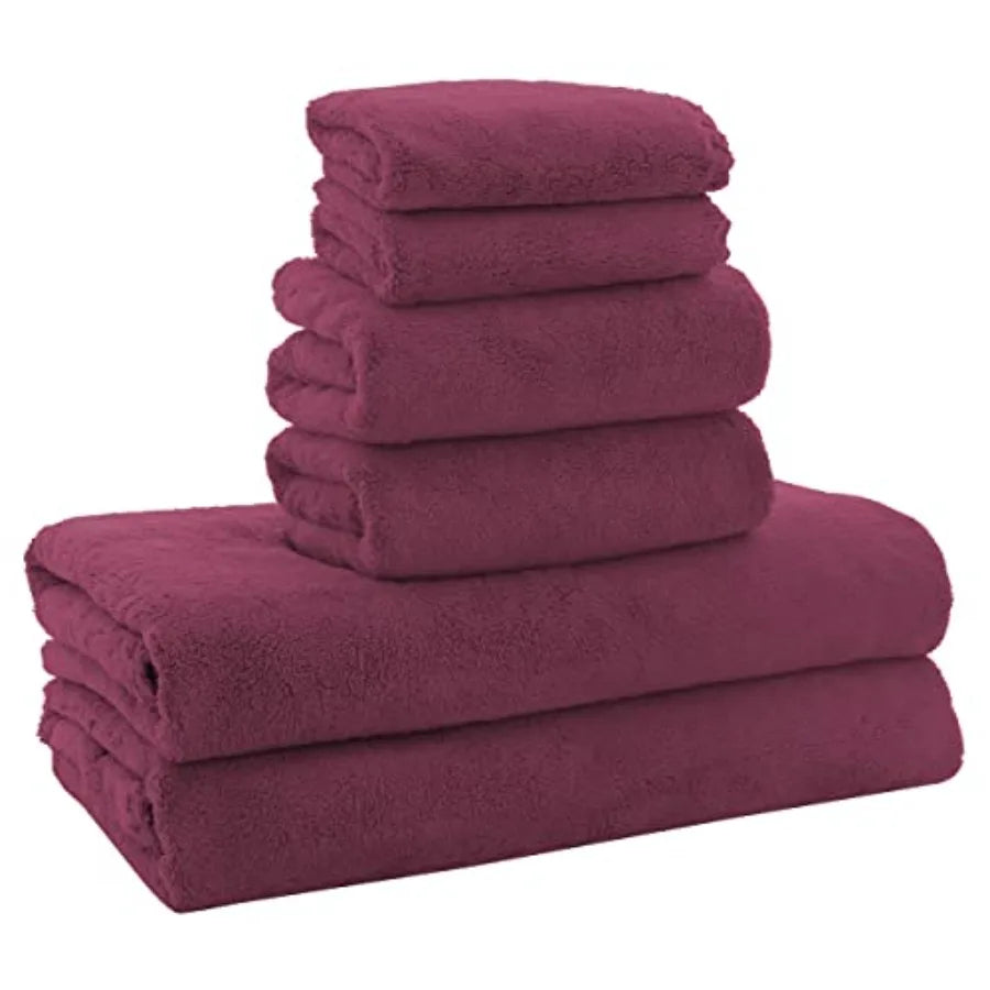 Ultra Soft Towel Set - Quick Drying - 2 Bath Towels 2 Hand Towels 2 Washcloths