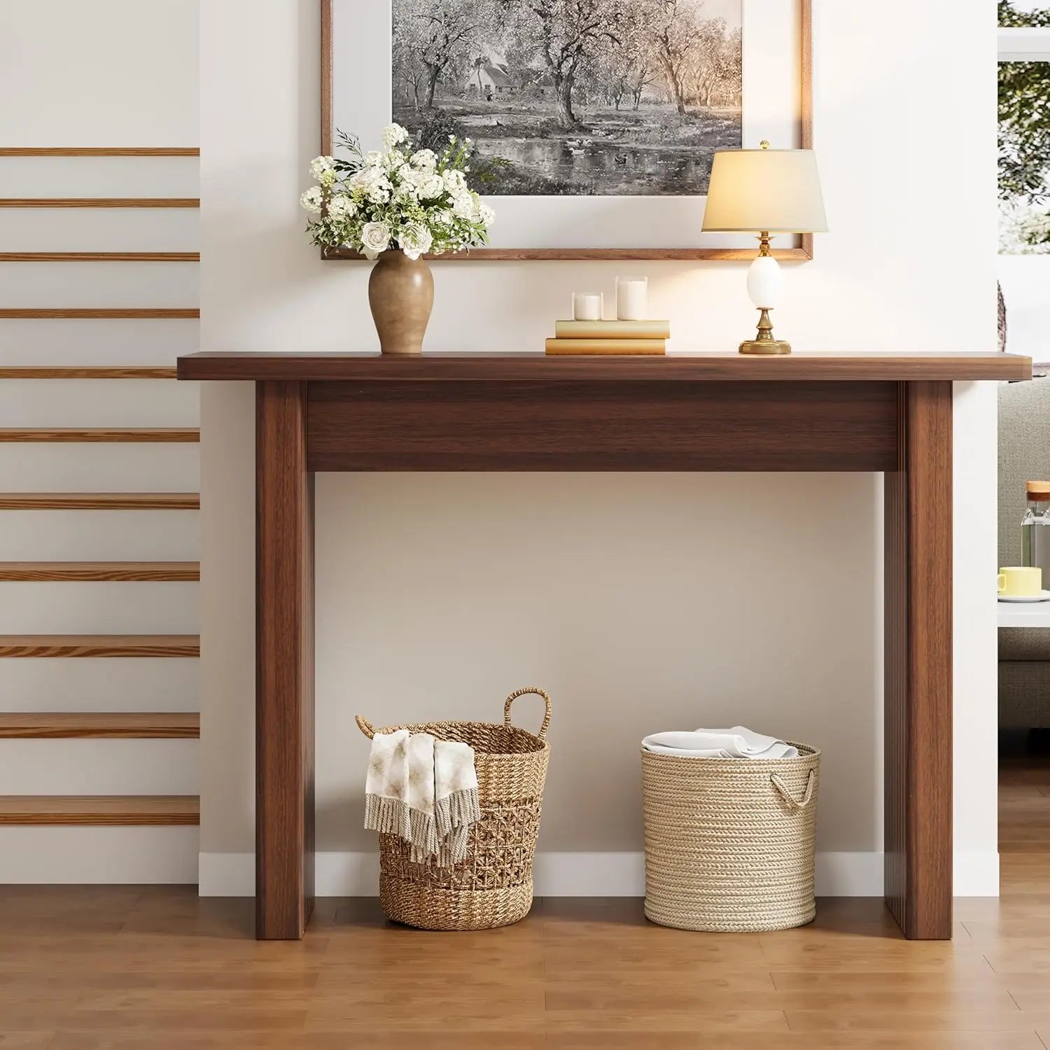 Add to your Foyer!! Fluted Wooden Rectangular Console & Sofa Table ,Narrow