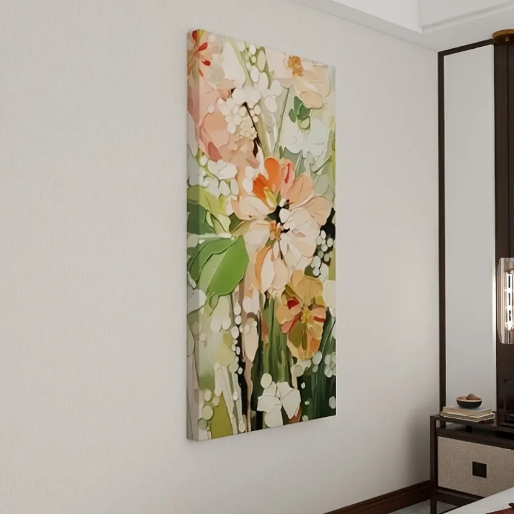 Vibrant modern abstract floral canvas wall art  3 sizes
