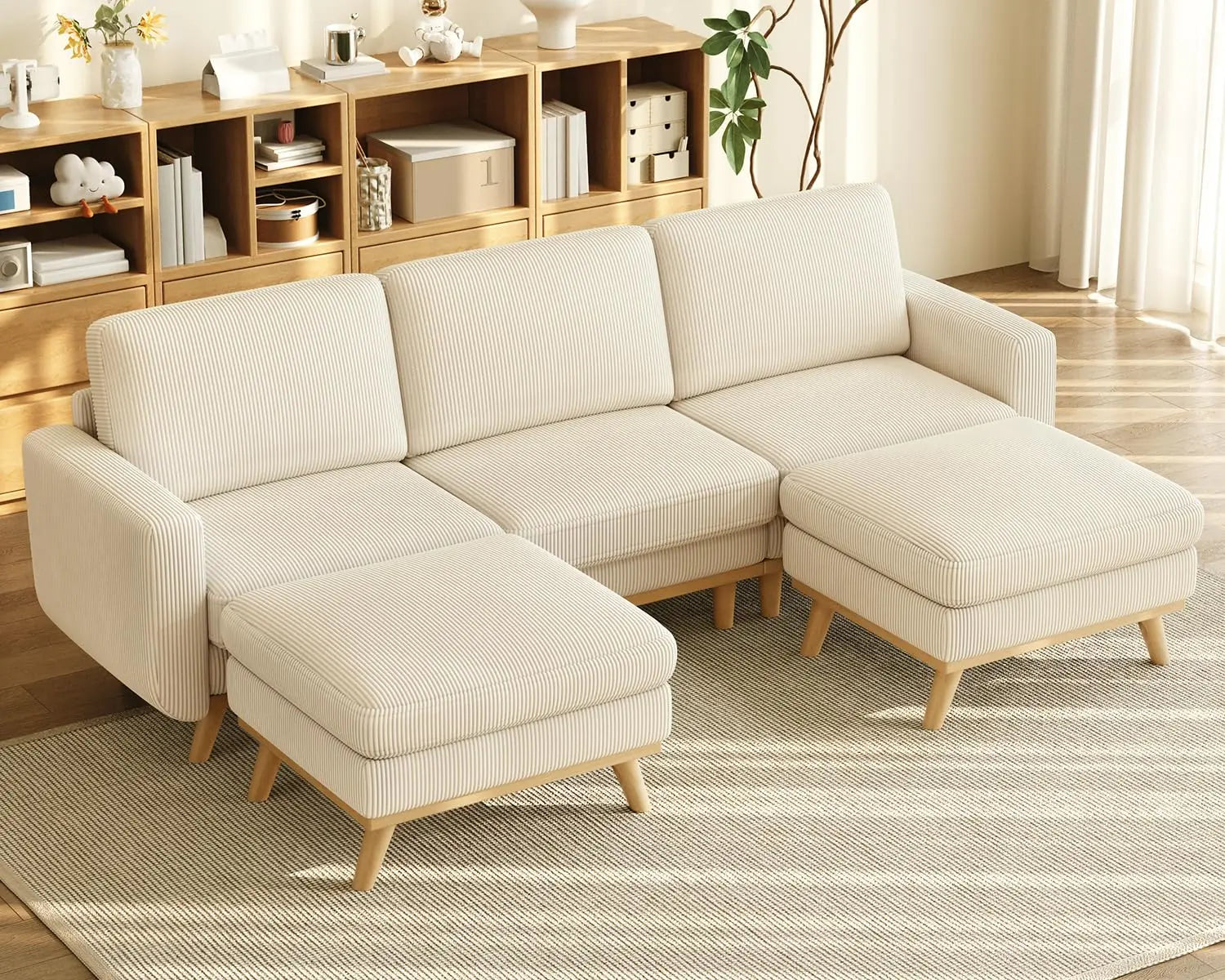 68" Green Loveseat Sofa, Comfy Corduroy with Spring Cushion